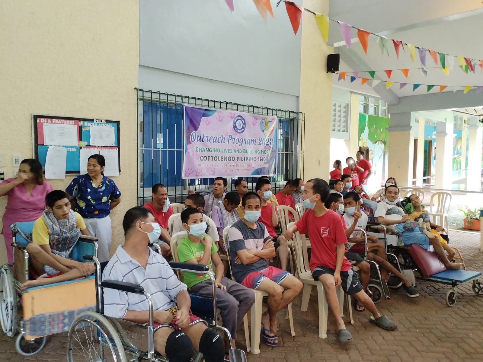 Community members gathered at an outreach event
